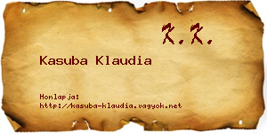 Kasuba Klaudia névjegykártya